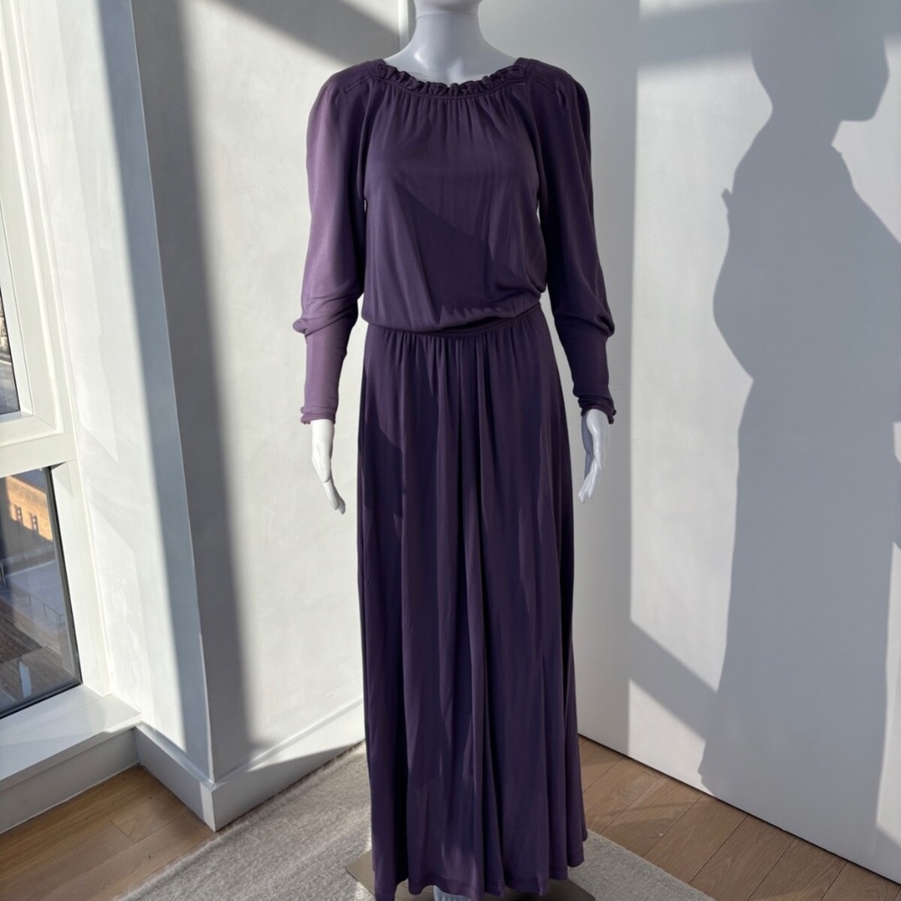 Designer Jill Stuart Purple Long Sleeve Maxi Dress